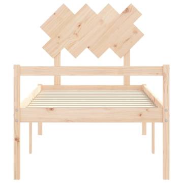 Solid Wood Bed Frame with Headboard - 90x200 cm | HipoMarket