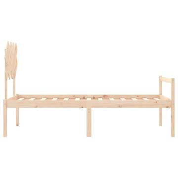 Solid Wood Bed Frame with Headboard - 90x200 cm | HipoMarket