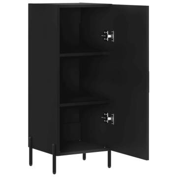 Modern Black Sideboard | Engineered Wood Storage 34.5x34x90 cm