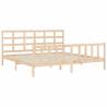 Solid Wood Bed Frame with Headboard 180x200 cm Super King