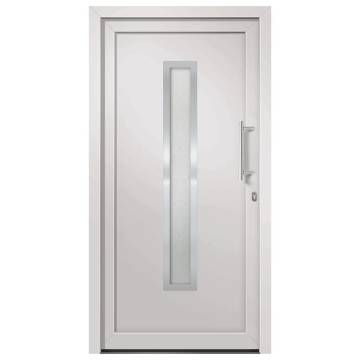 Elegant White Front Door 98x200 cm - Security & Style