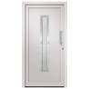 Elegant White Front Door 98x200 cm - Security & Style