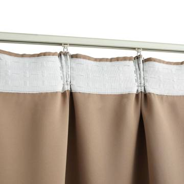 Blackout Curtains with Hooks - Taupe 140x225 cm | Hipo Market