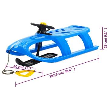 Blue Sledge with Wheel - Durable Polypropylene | HipoMarket