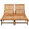 2-Person Sun Lounger - Solid Acacia Wood for Your Garden