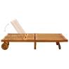 2-Person Sun Lounger - Solid Acacia Wood for Your Garden