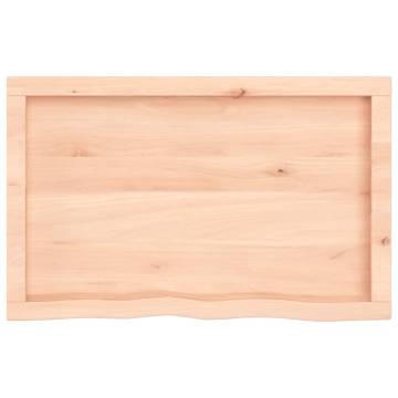 Untreated Solid Wood Oak Table Top - 80x50x(2-4) cm