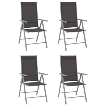 Folding Garden Chairs 4 pcs Textilene Black - Outdoor Comfort