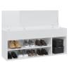 Stylish High Gloss White Shoe Bench - 105x30x45 cm