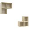 4 Piece TV Cabinet Set in Sonoma Oak - Stylish Storage Solution