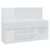 Stylish High Gloss White Shoe Bench - 105x30x45 cm