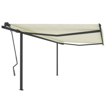 Manual Retractable Awning 4x3.5m Cream - Hipomarket UK