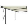 Manual Retractable Awning with Posts 4x3.5 m Cream Colour cream Size 4 x 3.5 m Quantity in Package 1 