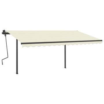 Manual Retractable Awning 4x3.5m Cream - Hipomarket UK