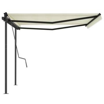 Manual Retractable Awning 4x3.5m Cream - Hipomarket UK