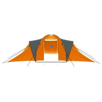 Large 9-Person Grey & Orange Camping Tent - Hipomarket