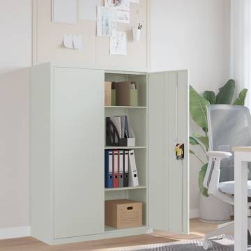 Stylish Office Cabinet 90x40x140cm in Steel Grey