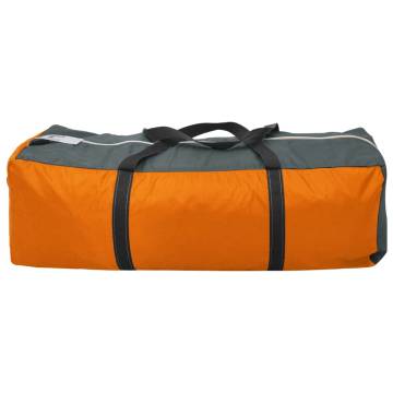 Large 9-Person Grey & Orange Camping Tent - Hipomarket