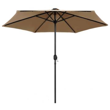 Parasol with LED Lights & Aluminium Pole 270 cm - Taupe