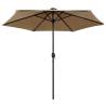 Parasol with LED Lights & Aluminium Pole 270 cm - Taupe