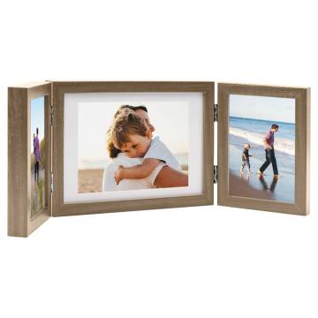 Trifold Photo Frame Collage Light Brown - Stylish Display | HipoMarket