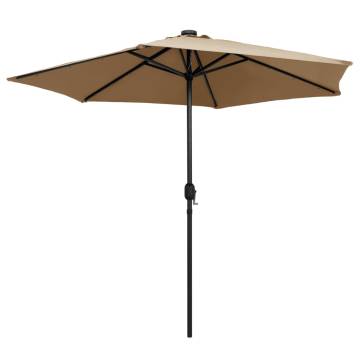 Parasol with LED Lights & Aluminium Pole 270 cm - Taupe