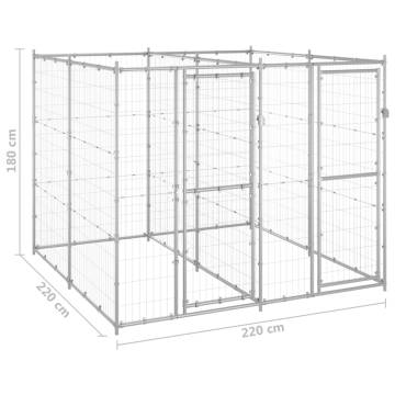 Outdoor Dog Kennel Galvanised Steel - Safe Play Paradise