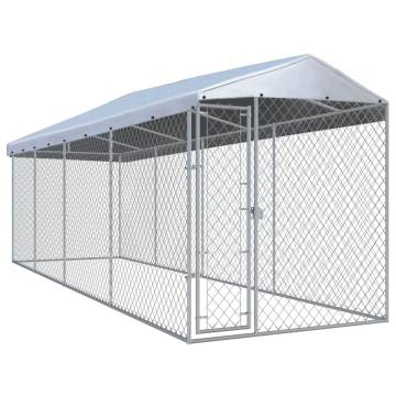 Durable Outdoor Dog Kennel with Roof - 760x190x225 cm