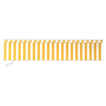 Manual Retractable Awning 6x3m Yellow & White | Hipomarket