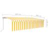 Manual Retractable Awning 6x3m Yellow & White | Hipomarket