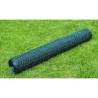 Galvanised PVC Coated Chicken Wire Fence 25x0.5m Green