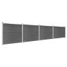 Fence Panel Set WPC 699x146 cm Black - Durable Garden Barrier