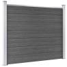 Fence Panel Set WPC 699x146 cm Black - Durable Garden Barrier