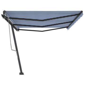 Freestanding Manual Retractable Awning 600x350 cm - Blue/White