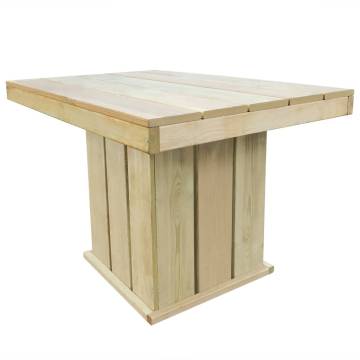 Rustic Garden Table 110x75 cm - Impregnated Pinewood