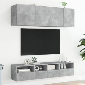 TV Wall Cabinets 2 pcs Concrete Grey - Stylish & Space-Saving