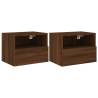 Stylish Brown Oak TV Wall Cabinets - 2 pcs, 40x30x30 cm