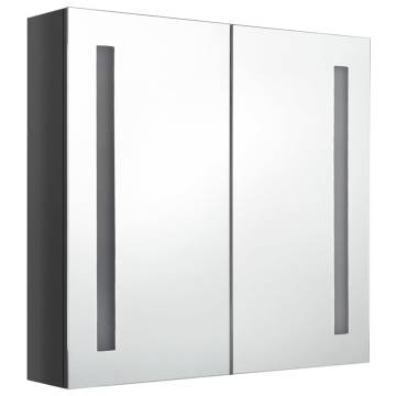 LED Bathroom Mirror Cabinet - Shining Grey 62x14x60 cm