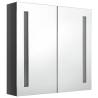 LED Bathroom Mirror Cabinet - Shining Grey 62x14x60 cm