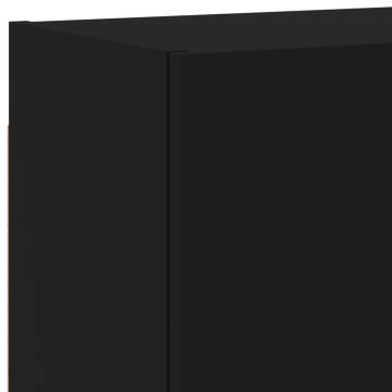 Black TV Wall Cabinet - Space-Saving Design | HiPoMarket UK