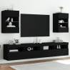 TV Wall Cabinets with LED Lights 2 pcs Black 40x30x60.5 cm Colour black Quantity in Package 2 Width 40 cm 