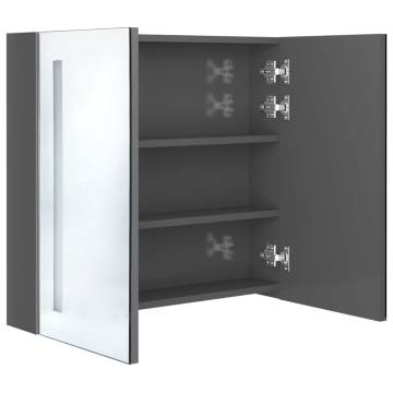 LED Bathroom Mirror Cabinet - Shining Grey 62x14x60 cm