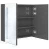 LED Bathroom Mirror Cabinet - Shining Grey 62x14x60 cm