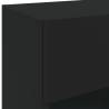 Stylish TV Wall Cabinets with LED Lights - 2 pcs Black