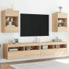 TV Wall Cabinets with LED Lights 2 pcs Sonoma Oak 40x30x60.5 cm Colour sonoma oak Quantity in Package 2 Width 40 cm 