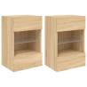 TV Wall Cabinets with LED Lights - Sonoma Oak 2 pcs