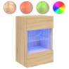 TV Wall Cabinets with LED Lights - Sonoma Oak 2 pcs