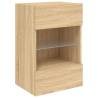 TV Wall Cabinets with LED Lights - Sonoma Oak 2 pcs