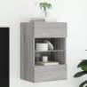 TV Wall Cabinet with LED Lights Grey Sonoma 40x30x60.5 cm Colour grey sonoma Quantity in Package 1 Width 40 cm 