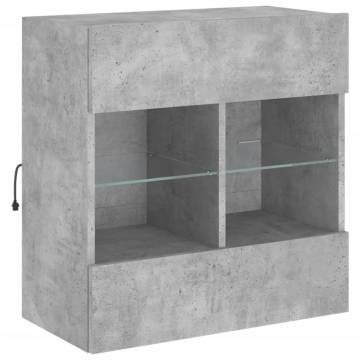 TV Wall Cabinet with LED Lights - Concrete Grey | 58.5x30 cm